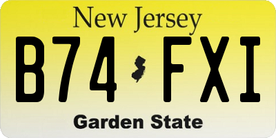 NJ license plate B74FXI