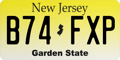 NJ license plate B74FXP
