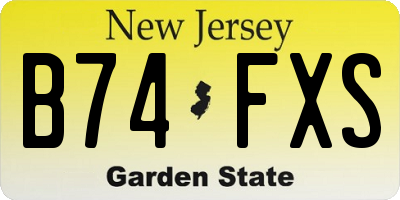 NJ license plate B74FXS