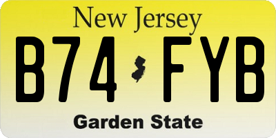 NJ license plate B74FYB