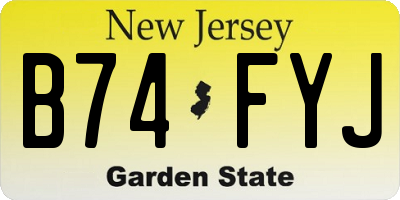 NJ license plate B74FYJ