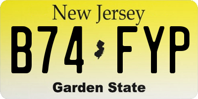 NJ license plate B74FYP