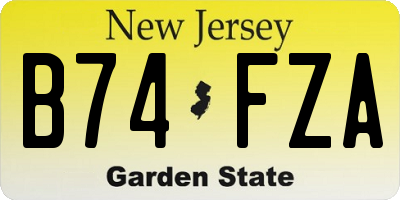 NJ license plate B74FZA