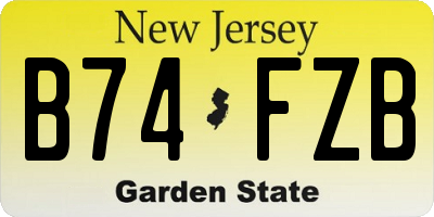 NJ license plate B74FZB