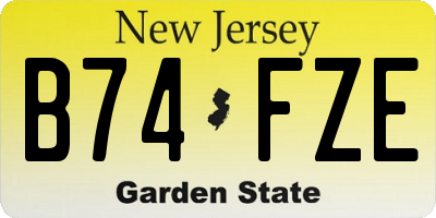 NJ license plate B74FZE