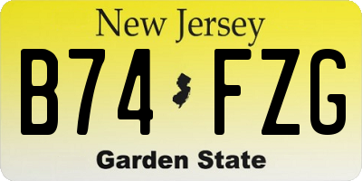 NJ license plate B74FZG