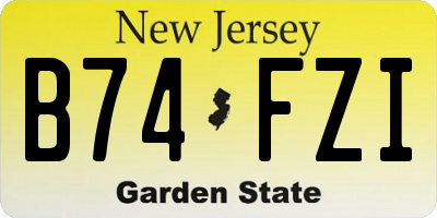NJ license plate B74FZI