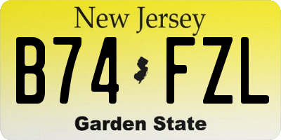 NJ license plate B74FZL