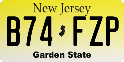 NJ license plate B74FZP