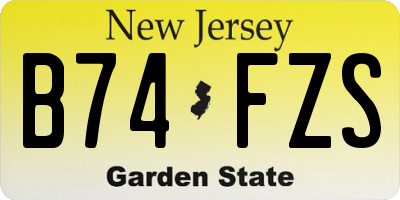 NJ license plate B74FZS