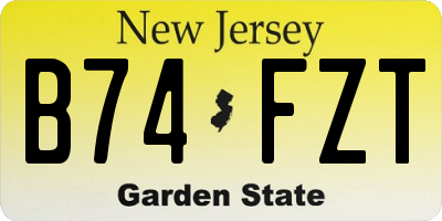NJ license plate B74FZT