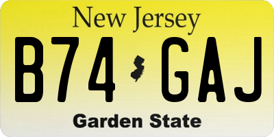 NJ license plate B74GAJ