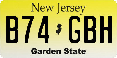 NJ license plate B74GBH