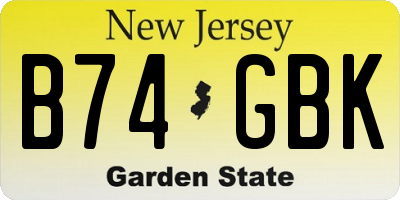 NJ license plate B74GBK