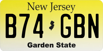 NJ license plate B74GBN