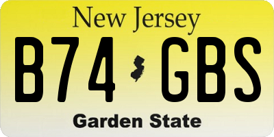 NJ license plate B74GBS