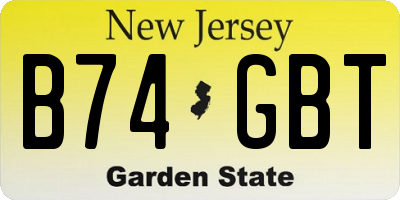 NJ license plate B74GBT