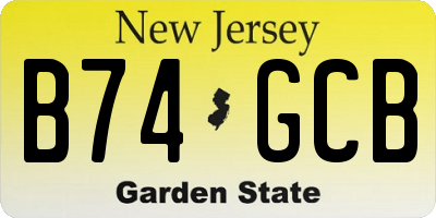 NJ license plate B74GCB