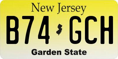NJ license plate B74GCH