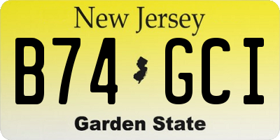 NJ license plate B74GCI