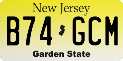 NJ license plate B74GCM