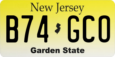 NJ license plate B74GCO