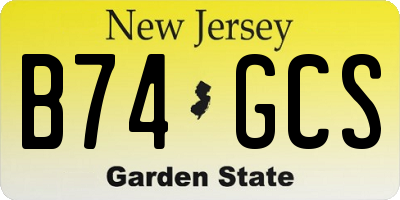 NJ license plate B74GCS