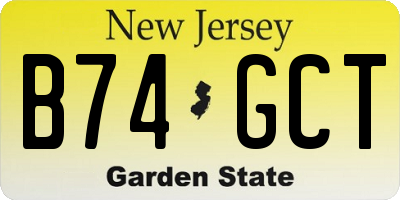 NJ license plate B74GCT