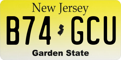 NJ license plate B74GCU