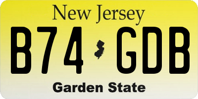 NJ license plate B74GDB