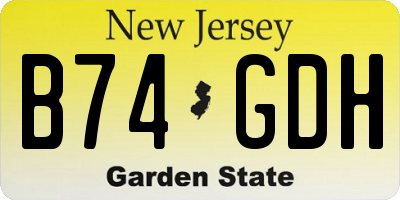 NJ license plate B74GDH