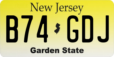NJ license plate B74GDJ