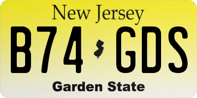 NJ license plate B74GDS