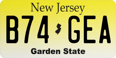 NJ license plate B74GEA