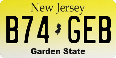 NJ license plate B74GEB