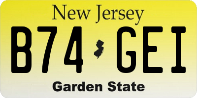 NJ license plate B74GEI