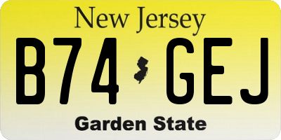 NJ license plate B74GEJ