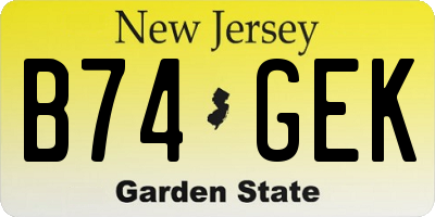 NJ license plate B74GEK
