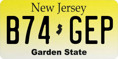 NJ license plate B74GEP