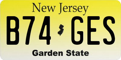 NJ license plate B74GES