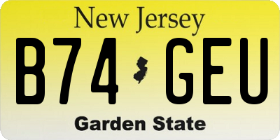 NJ license plate B74GEU