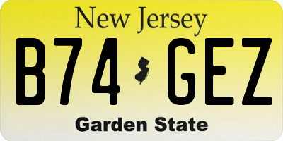 NJ license plate B74GEZ