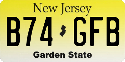 NJ license plate B74GFB