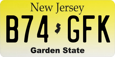 NJ license plate B74GFK