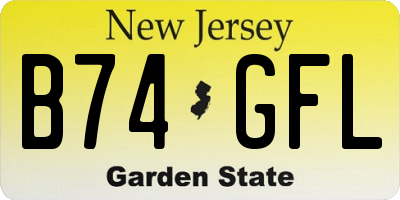 NJ license plate B74GFL