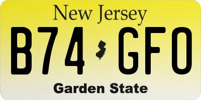 NJ license plate B74GFO