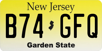 NJ license plate B74GFQ