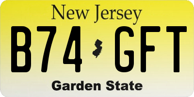 NJ license plate B74GFT