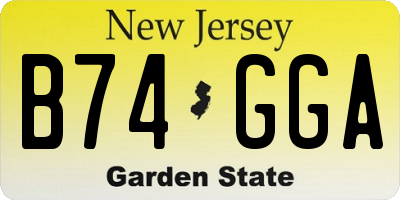NJ license plate B74GGA