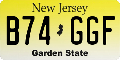 NJ license plate B74GGF